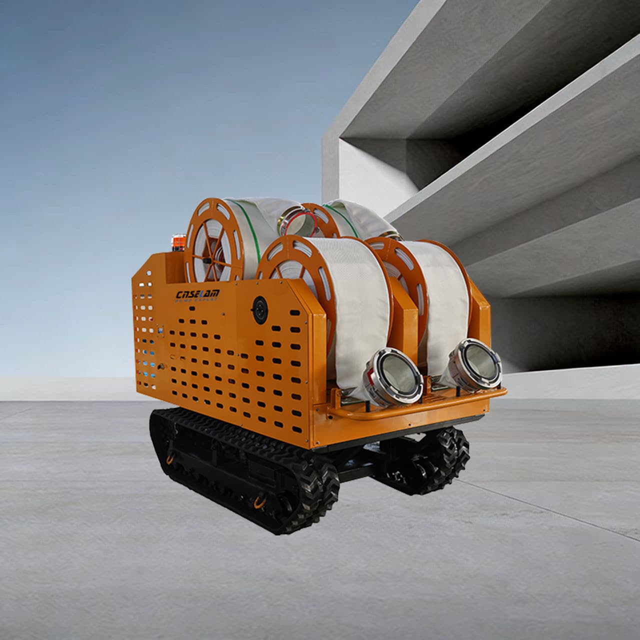 Máquina enrolladora de mangueras de agua